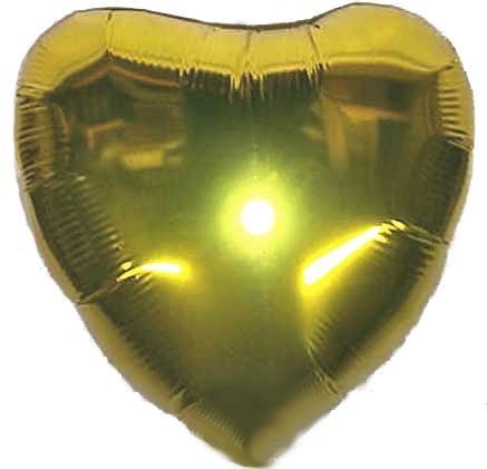 Folien-Herzballon (A), ca. 18" / 45 cm Ø, gold