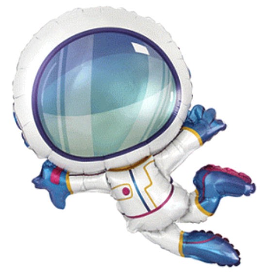 Folienballon-Shape (F) 'Astronaut', blau-violett,  ca. 96 cm