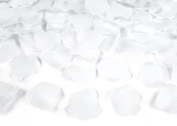 Textile Rosenblüten-Blätter, weiß, im 100er-Pack.