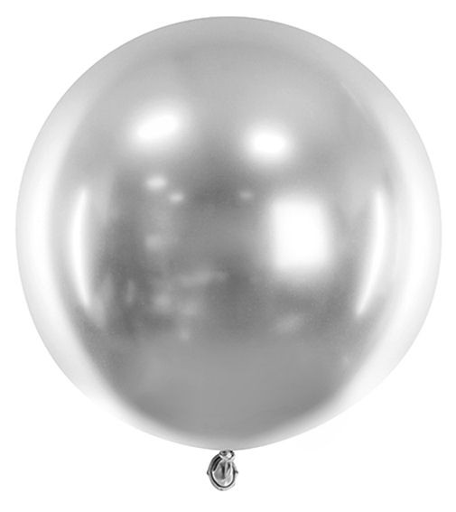 glossy-silber, Latex-Riesenballon, ca. 60 cm Ø