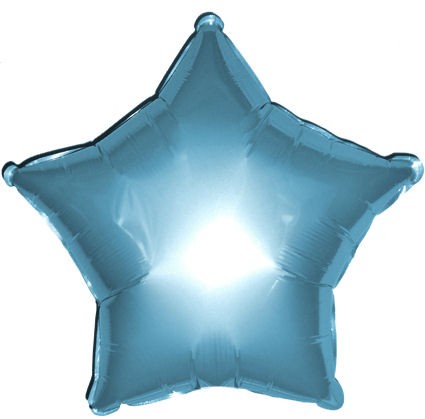 Folien-Sternballon (B), ca. 18" / 45/48 cm Ø, hellblau