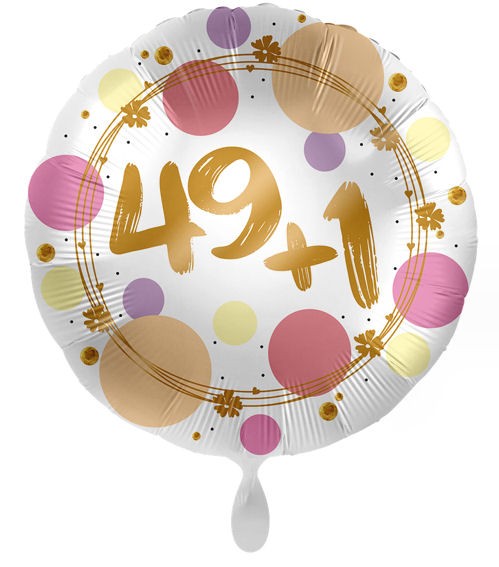 Folien-Rundballon (A) 'Shiny Dots 49+1 - Uni',ca. 43 cm