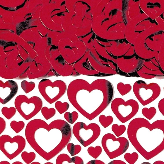 'Herzen klein & Herzen mit Ausschnitt', rot, Flitterbox, ca. 14 gr.