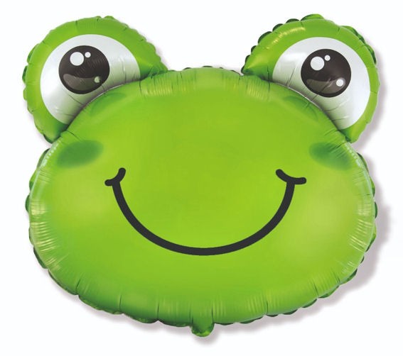 FolienShapeballon (F) 'Frog Head - Frosch-Kopf', ca. 63 x 70 cm