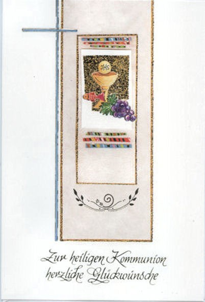 'Zur heiligen Kommunion herzliche Glückwünsche' Grußkarte mit Umschlag