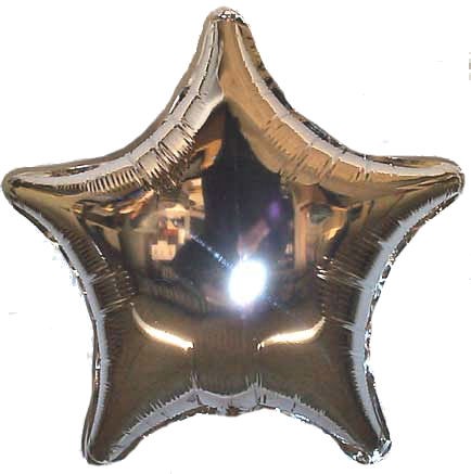 Folien-Sternballon (B), ca. 18" / 45 cm Ø, silber