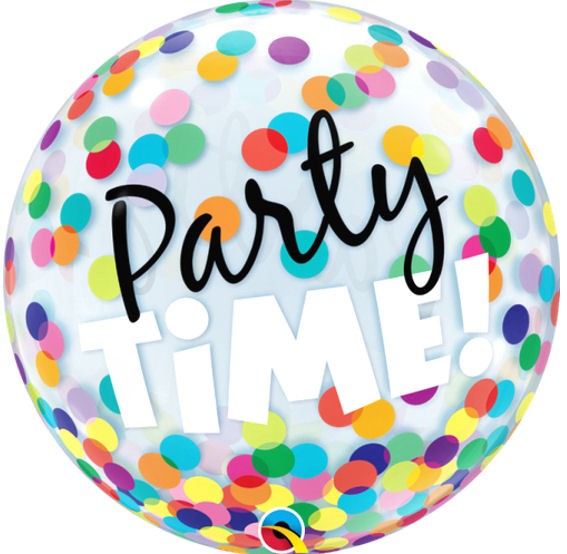 'Party Time! Colourful Dots'  QUALATEX Single Bubble (F), 56 cm, mit Ventil