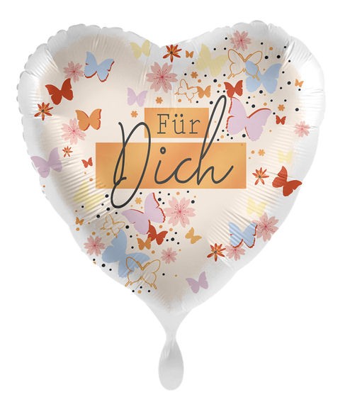 Folien-Herzballon (A) 'Für Dich', ca. 43 cm Ø