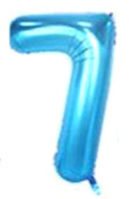 Folien-Zahlenballon (G), blau - XXL - 7, Gas geeignet