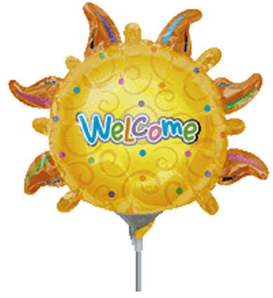 Folienballon-Stecker 'Welcome - Sonne'