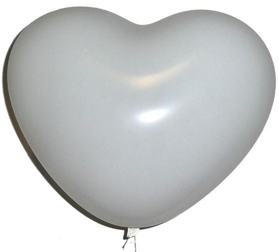 10 Herzballons, groß, weiß, ca. 43 cm Ø, ca. 80 cm Umfang
