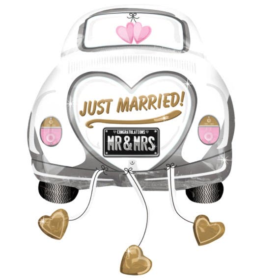 FolienballonShape (F) 'Just Married Wedding Car' ca. 60 x 76 cm