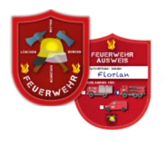 'Feuerwehr-Ausweis' XXL-Konfetti 6-tlg., für Tisch-, + Flächendekoration