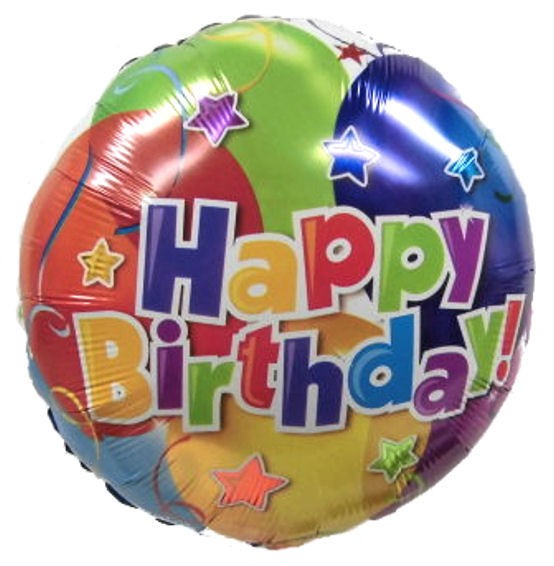 Folien-Rundballon (A) 'Happy Birthday - Ballons' ca. 45 cm