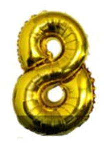Folien-Zahlenballon (G), gold - XXL - 8, Gas geeignet