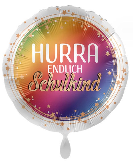 Folien-Rundballon (A) 'Hurra - Endlich Schulkind' ca. 43 cm
