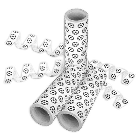 'Fußball' Luftschlangen, Papier, 10 Röllchen mit ca. 14 mm breite
