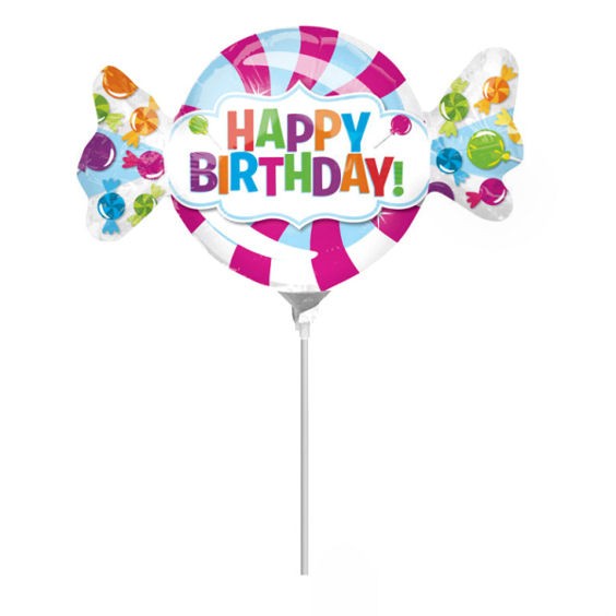 Folienballon-Stecker 'Sweet Shop - Happy Birthday'