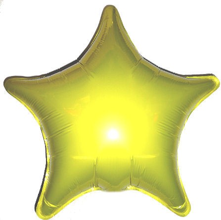 Folien-Sternballon (B), ca. 18" / 45 cm Ø, gelb