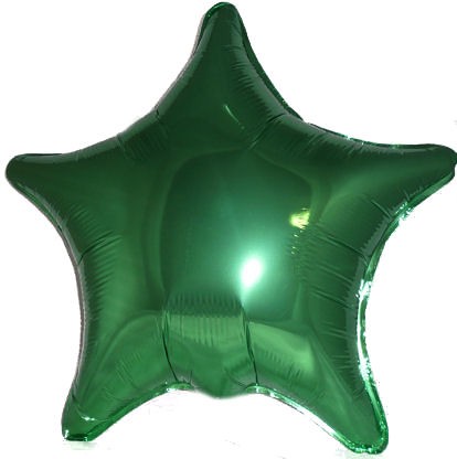 Folien-Sternballon (B), ca. 18" / 45 cm Ø, grün