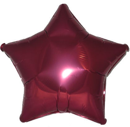 Folien-Sternballon (B), ca. 18" / 45 cm Ø, bordeaux