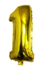 Folien-Zahlenballon (G), gold - XXL - 1, Gas geeignet