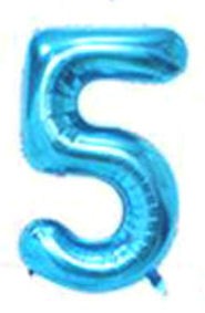Folien-Zahlenballon (G), blau - XXL - 5, Gas geeignet
