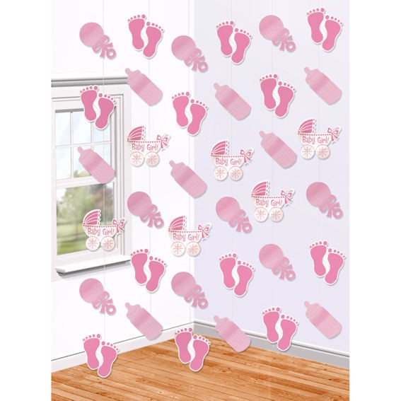 String Decoration 'Baby Girl' ca. 2,13 m, Hängedeko im 6er-Pack.