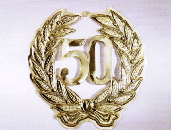 Jubiläumszahl "50" , ca. 40 cm groß, gold