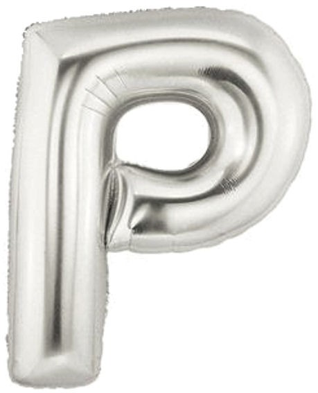 Folienballon (G) 'Buchstabe - P', silber, ca. 100 cm, Heliumgeeignet