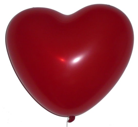 100 Herzballons, groß, rot, ca. 43 cm Ø, ca. 80 cm Umfang