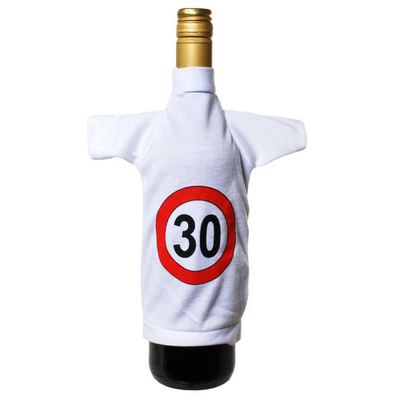 Mini-Flaschen-T-Shirt 'Verkehrszeichen 30', ca. 23 x 30 cm