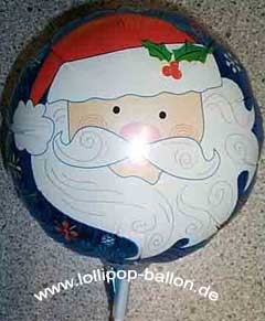 Folienballon-Stecker 'Weihnachtsmann', blau