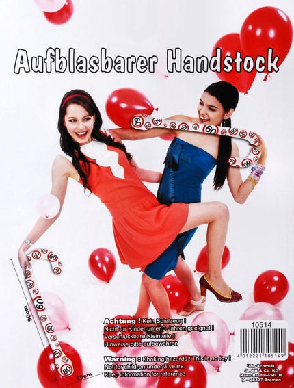 'Verkehrszeichen - Happy 60 Birthday' Aufblasbarer Spazierstock / Handstock