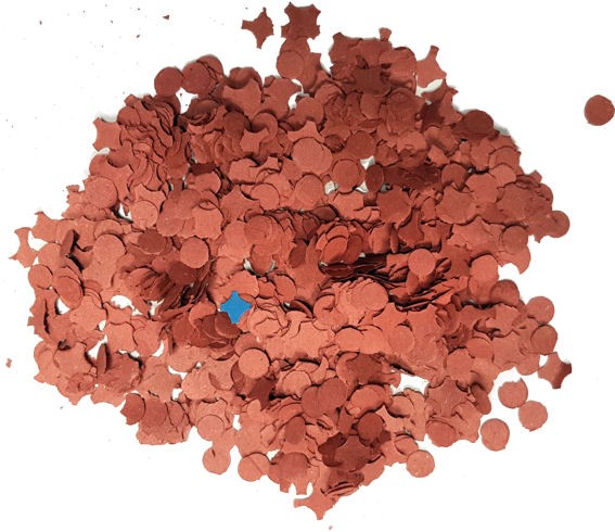 Konfetti, ochsenrot ca. +/- 1 kg, II. WAHL