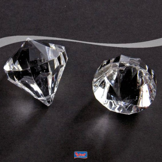 'Tisch Diamanten' ca. 30 x 34 mm, transparent-klar, ca. 28 g-Pack.