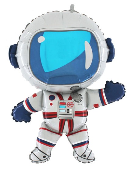 Folienballon-Shape (F) 'Astronaut', blau-rot ca. 91 cm