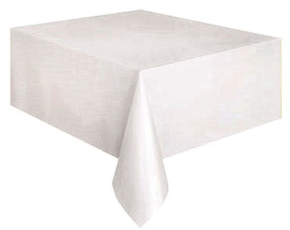 Kunststoff-Tischtuch / Tischdecke, weiß, ca. 137 x 274 cm