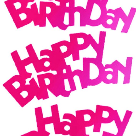 'Happy Birthday' Maxi-Flitter-Streuartikel, pink