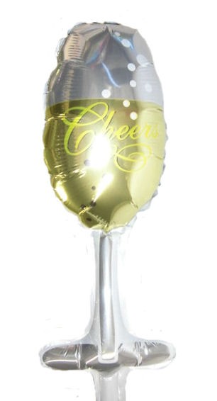 Mini-Folien-LUFTballon 'Champagne Glas - Cheers'