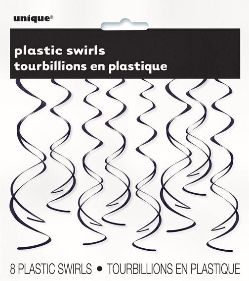 'Plastic Swirls' im 8er-Pack., schwarz