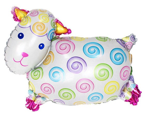 FolienballonShape (F) 'Sheep / Schaf', ca. 60 cm, nur für LUFTfüllung