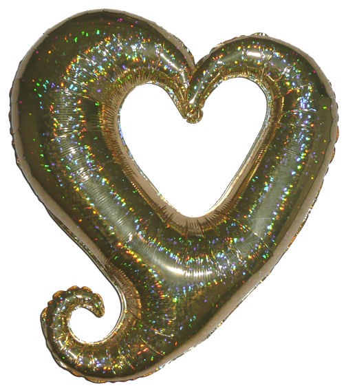 FolienballonShape (F) 'Swirling Heart', pris.-elfenbein/champagne, ca. 90 cm