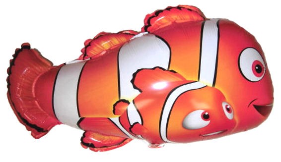 FolienballonShape (F) 'Clown-Fisch' ca. 64 cm, NUR FÜR LUFTFÜLLUNG