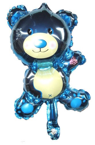 Mini-Folien-LUFTballon 'Teddybär, blau'