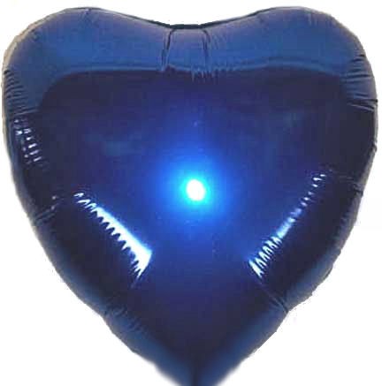 Folien-Herzballon (A), ca. 18" / 45 cm Ø, dunkelblau
