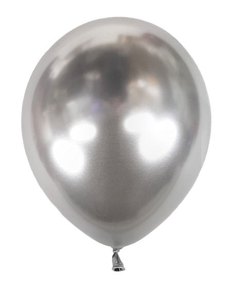 10 Stück Luftballons mit ca. 30 cm Ø, glossy-silber