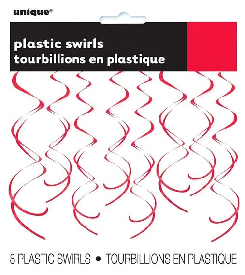 'Plastic Swirls' im 8er-Pack., rot