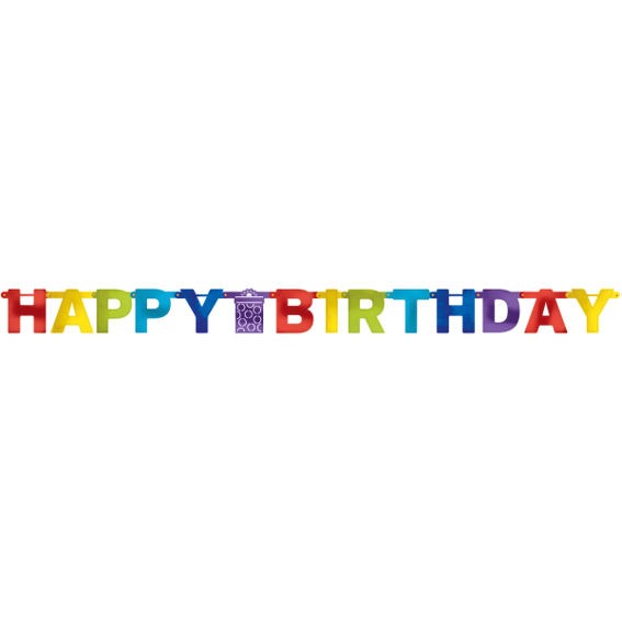 'Bright Birthday' Schriftzug-Girlande/Buchstabenkette, ca. 2,13 m x 16 cm
