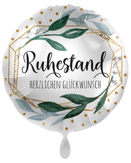 Folien-Rundballon (A) 'Ruhestand - Retirement Marble - GER', ca. 43 cm